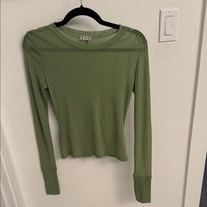 Sheer Green Long Sleeve Top